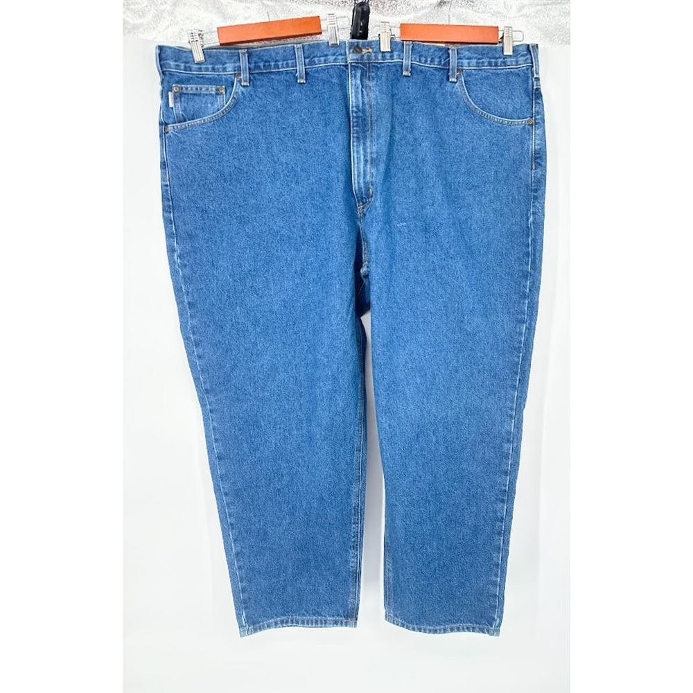 Carhartt Relaxed Fit 5-Pocket Denim Blue Straight Tapered Leg Jeans Men 54x30